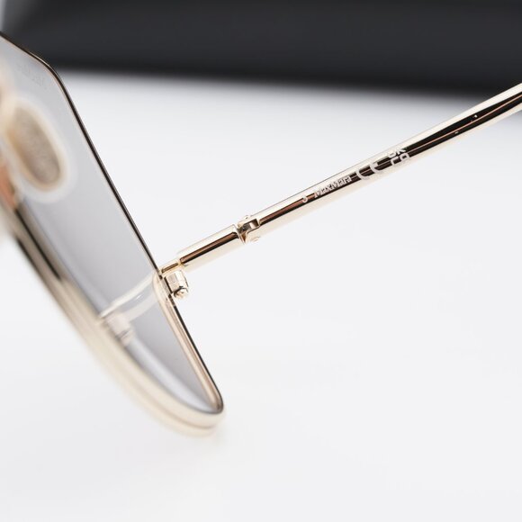 Max Mara Elsa MM0006 32A Geometric Sunglasses - Gold/Smoke